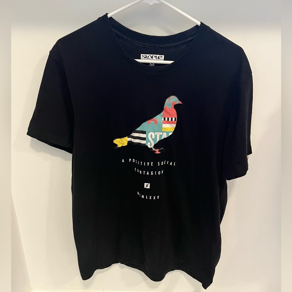 Staple Pigeon Brand Positive Social  Contagion tee shirt medium black Bird